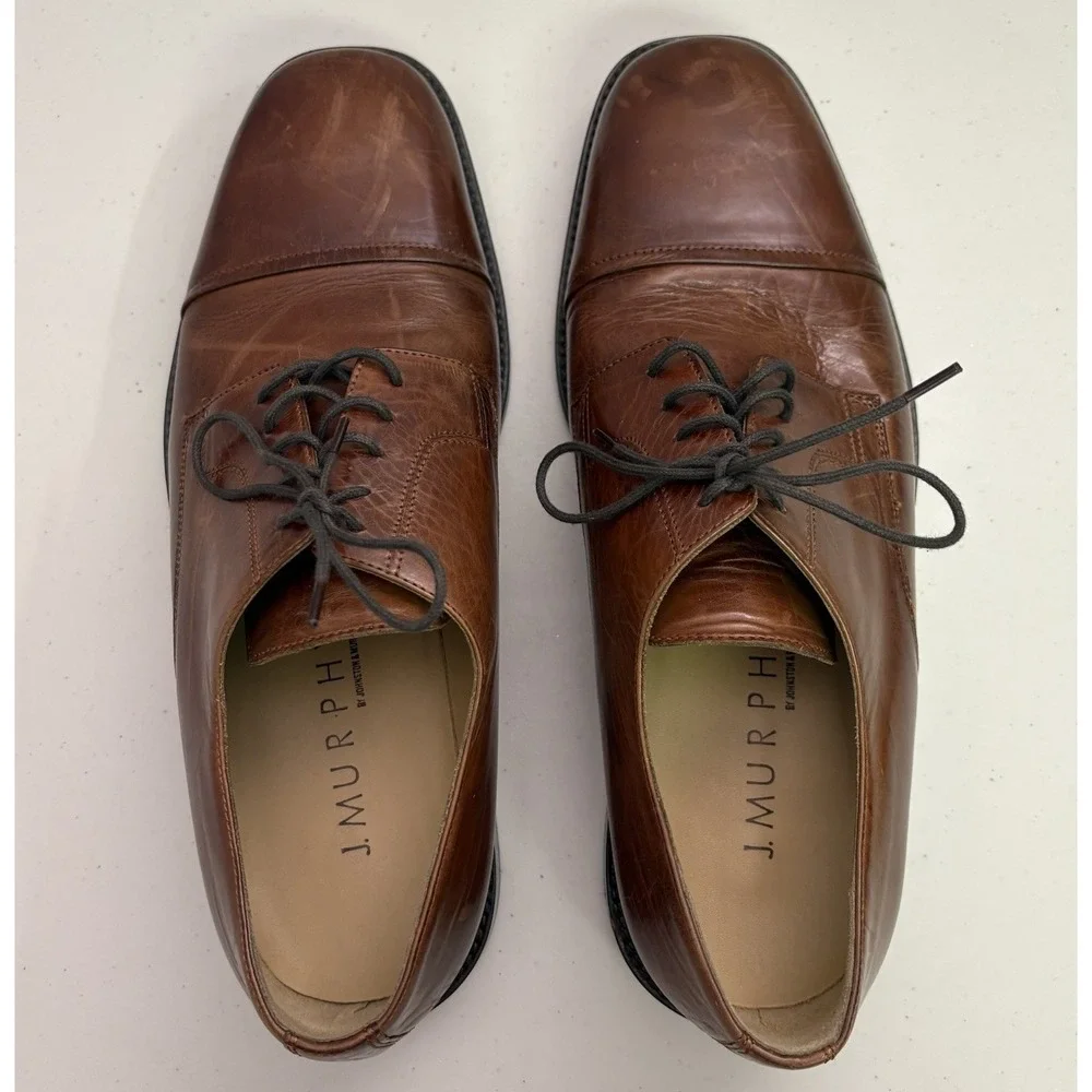 M J. Murphy by Johnston & Murphy Novick Mens 11 Brown Cap Toe Shoes Classic Work